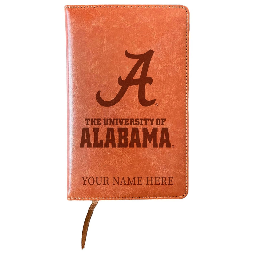 Alabama Crimson Tide Customizable Engraved 8" x 5" Leather Journal Officially Licensed Collegiate Product Image 1