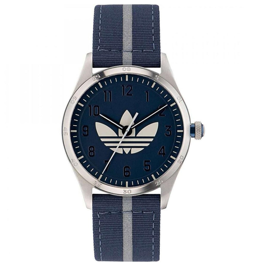 Adidas Originals Code Four Blue Dial Watch AOSY23041 Stainless Steel Fabric Strap Image 1