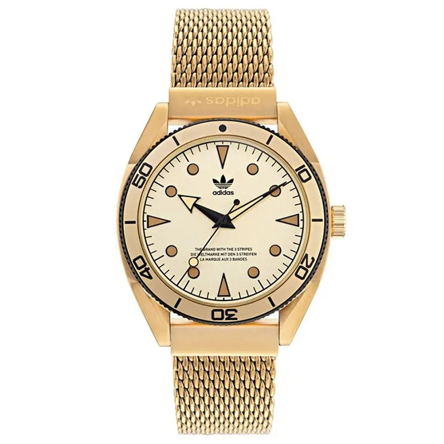 Adidas Originals Mens Gold Dial Watch Stainless Steel AOFH22004 Water Resistant Image 1