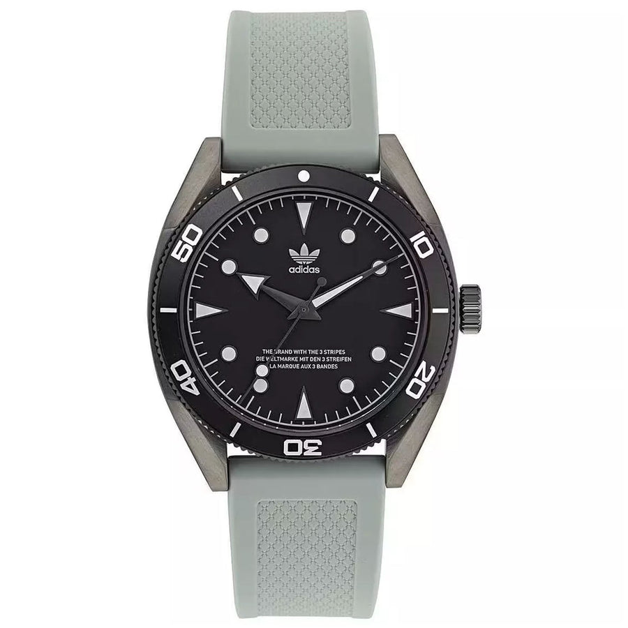 Adidas Mens Originals Fashion Edition Watch Black Dial Silicone Strap AOFH22001 Image 1