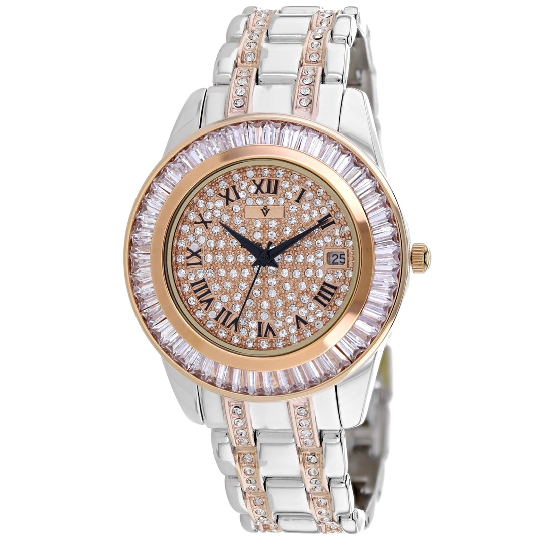 Christian Van Sant Stella Rose Gold Dial Watch CV0472 Stainless Steel Bracelet Image 1