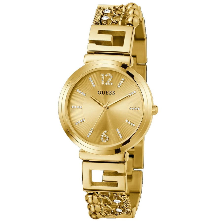 Guess Womens Gold Tone Analog Watch GW0545L2 Stainless Steel Gold Dial 30m Water Resistant Image 1