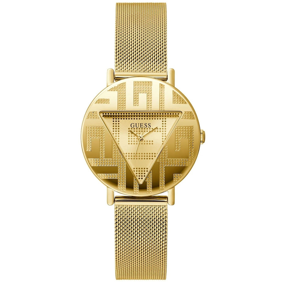 Guess Womens Gold Tone Quartz Watch GW0527L2 Stainless Steel Mesh Bracelet Image 1