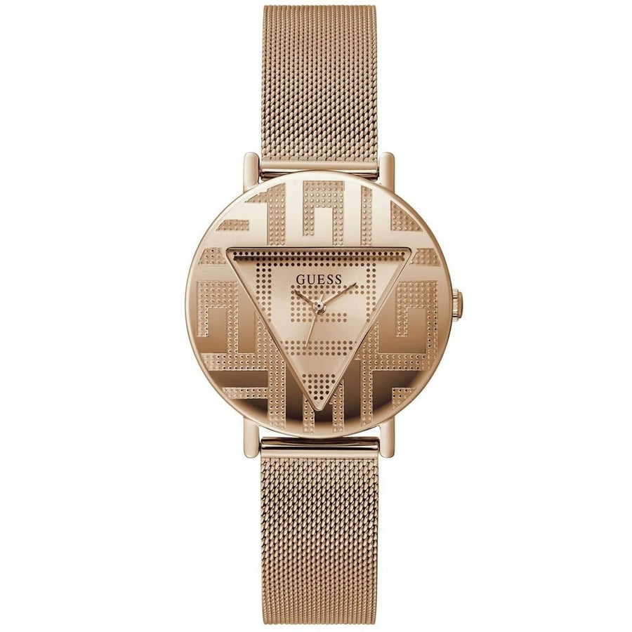 Guess Womens Rose Gold Tone Watch GW0527L3 Stainless Steel Mesh Bracelet Image 1