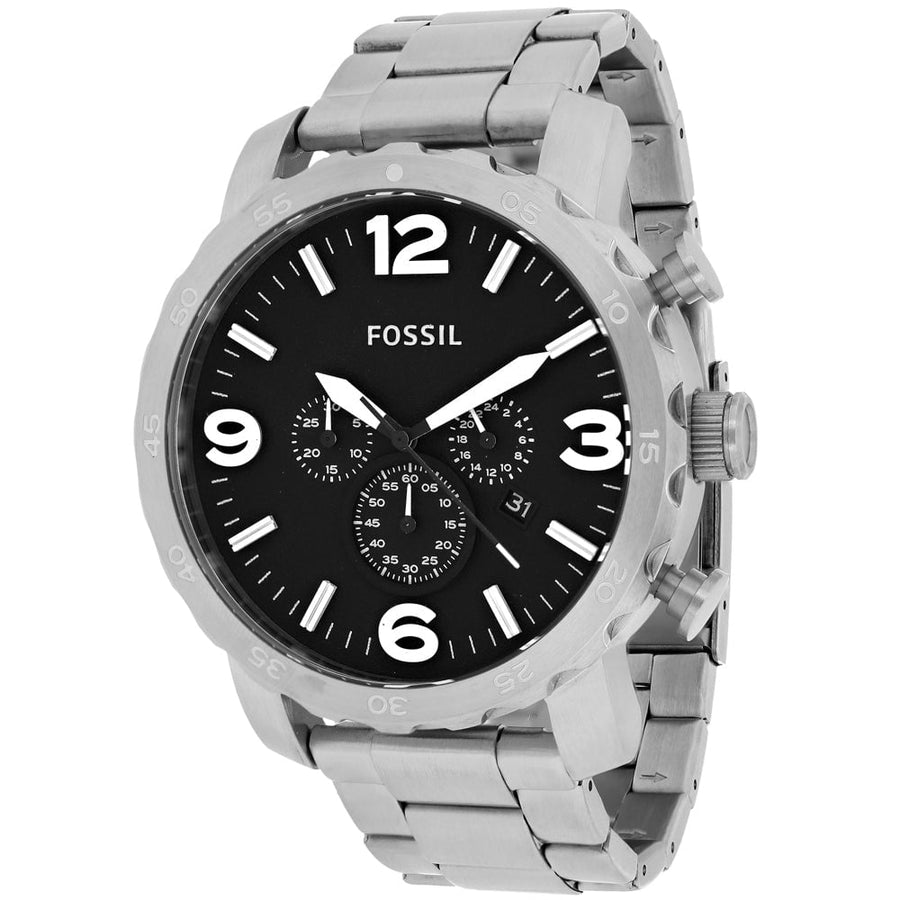 Fossil Mens Nate Black Dial Watch - JR1353 Image 1