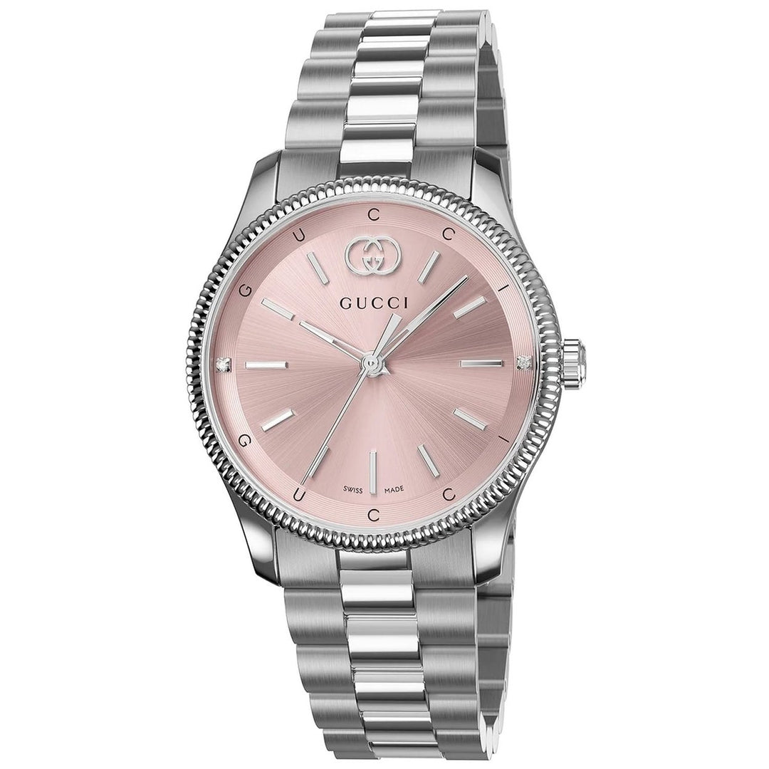 Gucci Womens G-Timeless Pink Dial Watch - YA1265061 Image 1