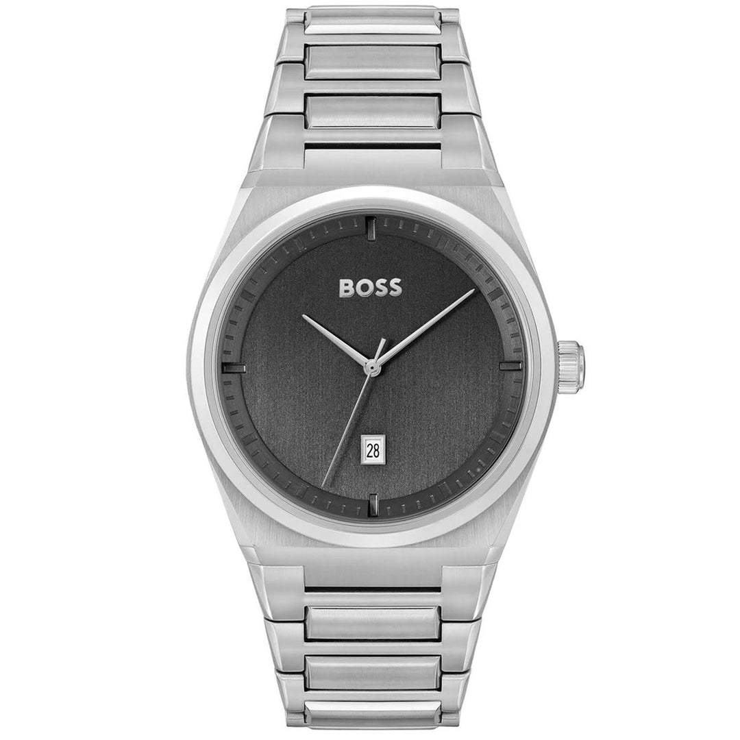 Hugo Boss Mens Steer Grey Dial Watch - 1513992 Image 1