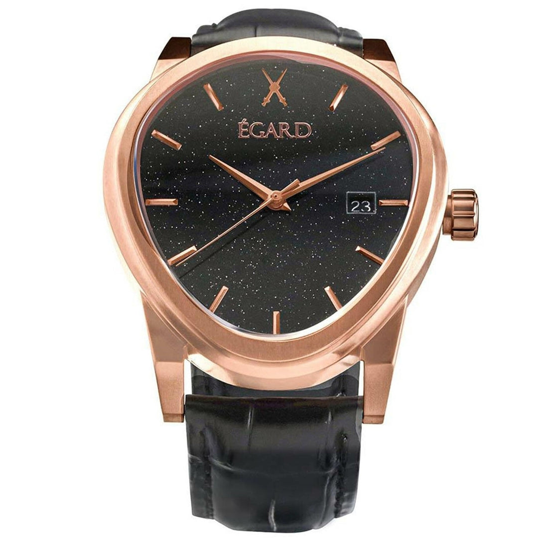 Egard Dali V2 Rose Automatic Black Dial Watch Stainless Steel Leather Strap WCH-5074M0H291 Image 1