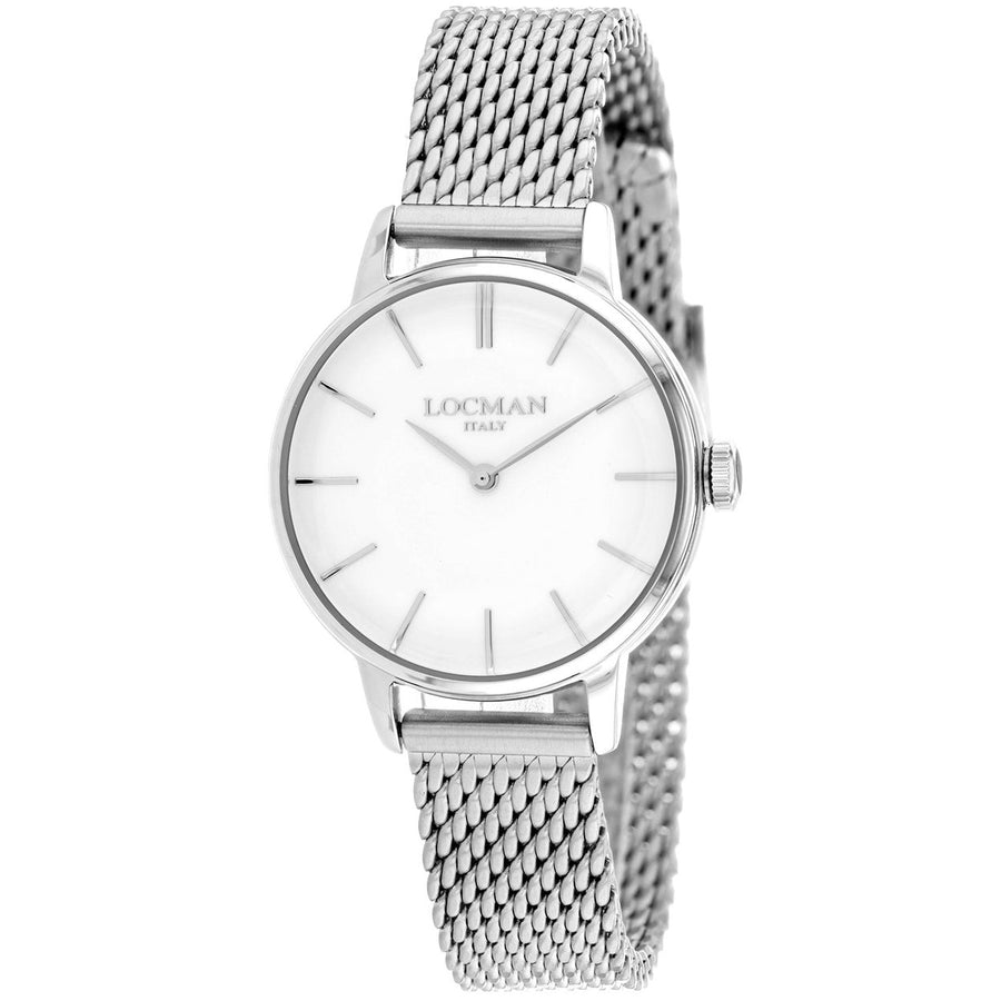 Locman Womens Classic White Dial Stainless Steel Quartz Watch 253WH Image 1