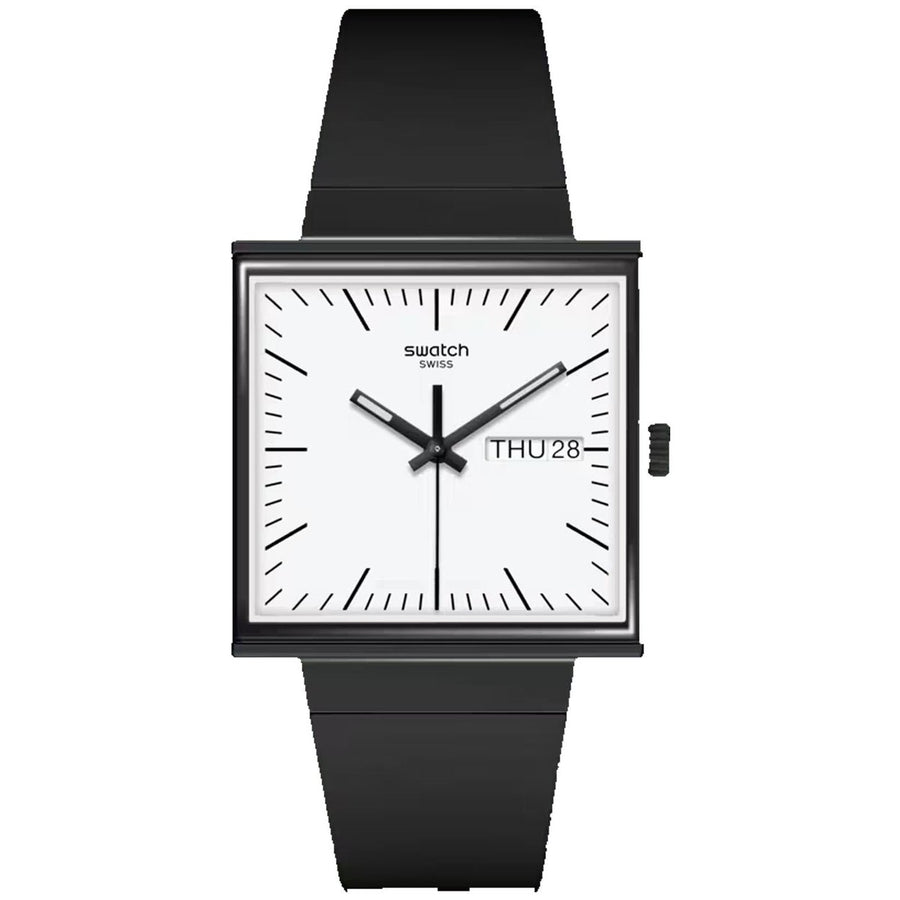 Swatch Mens Bioceramic What If Collection White Dial Watch SO34B700 Quartz Image 1