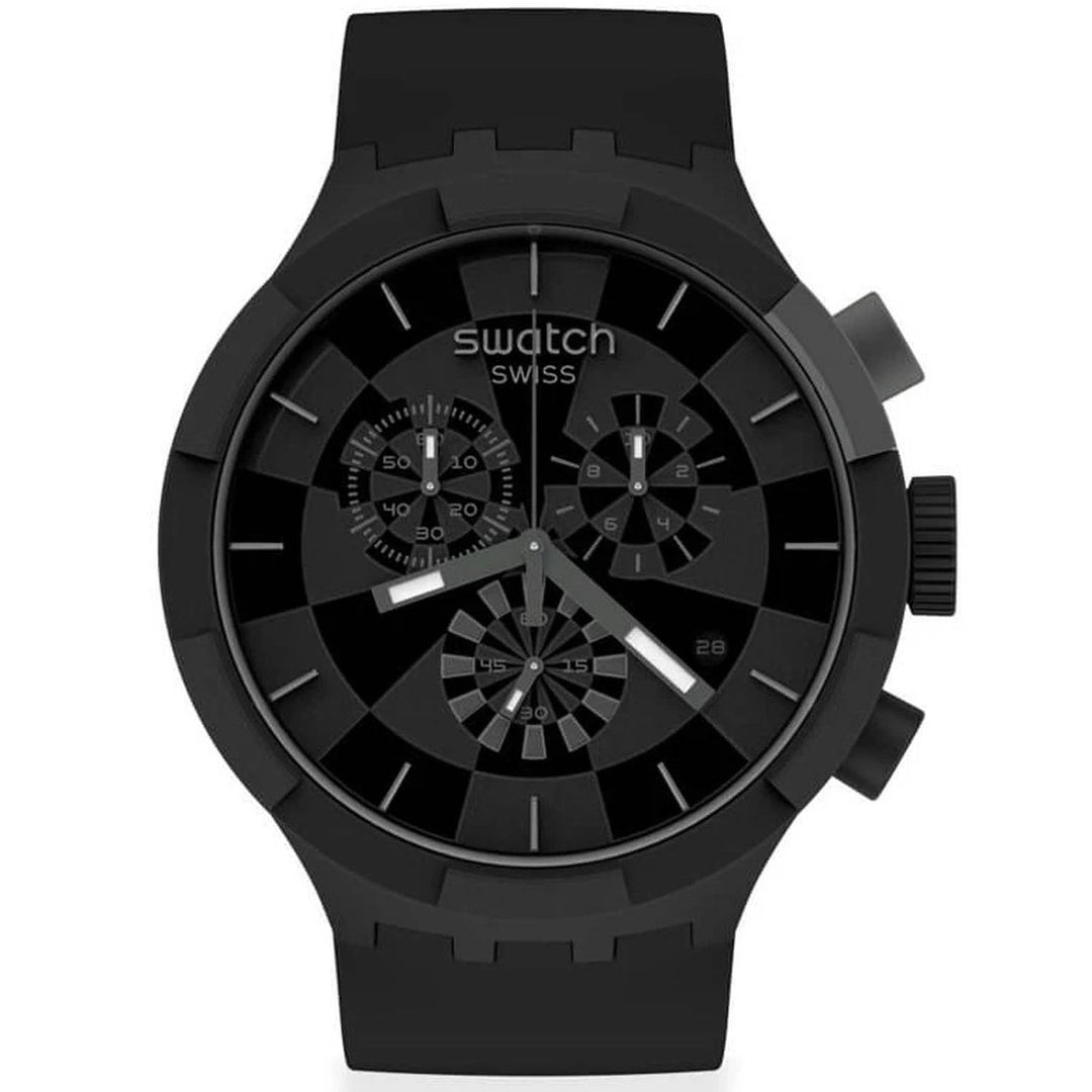 Swatch Mens Big Bold Chrono Checkpoint Black Dial Silicone Strap SB02B400 Image 1