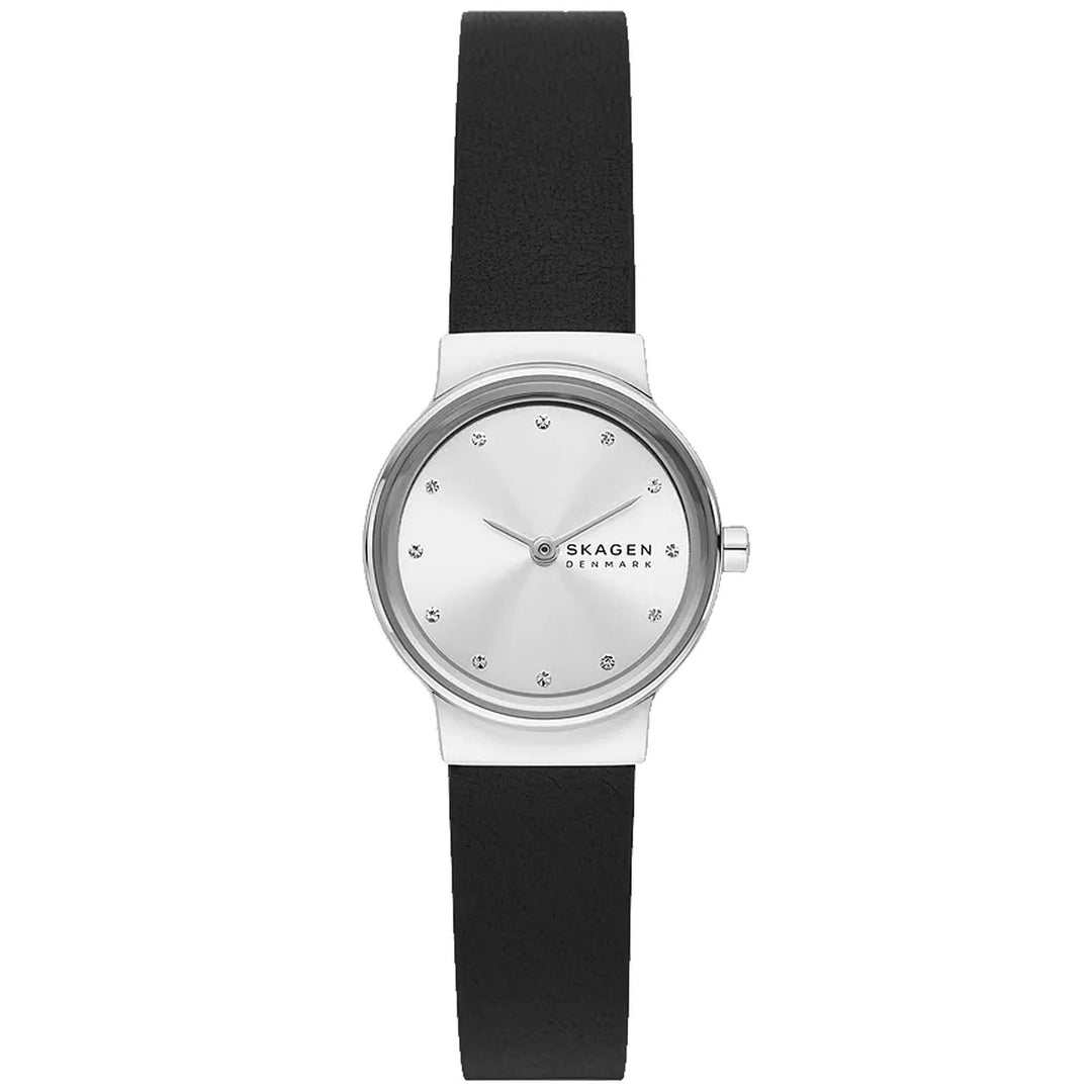 Skagen Freja Womens Watch SKW3119 Silver Dial Stainless Steel Leather Strap Image 1