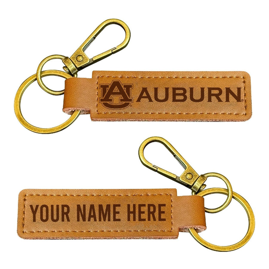 Auburn Tigers Customizable Leather Keychain 3.25" Long Officially Licensed Collegiate Product Image 1