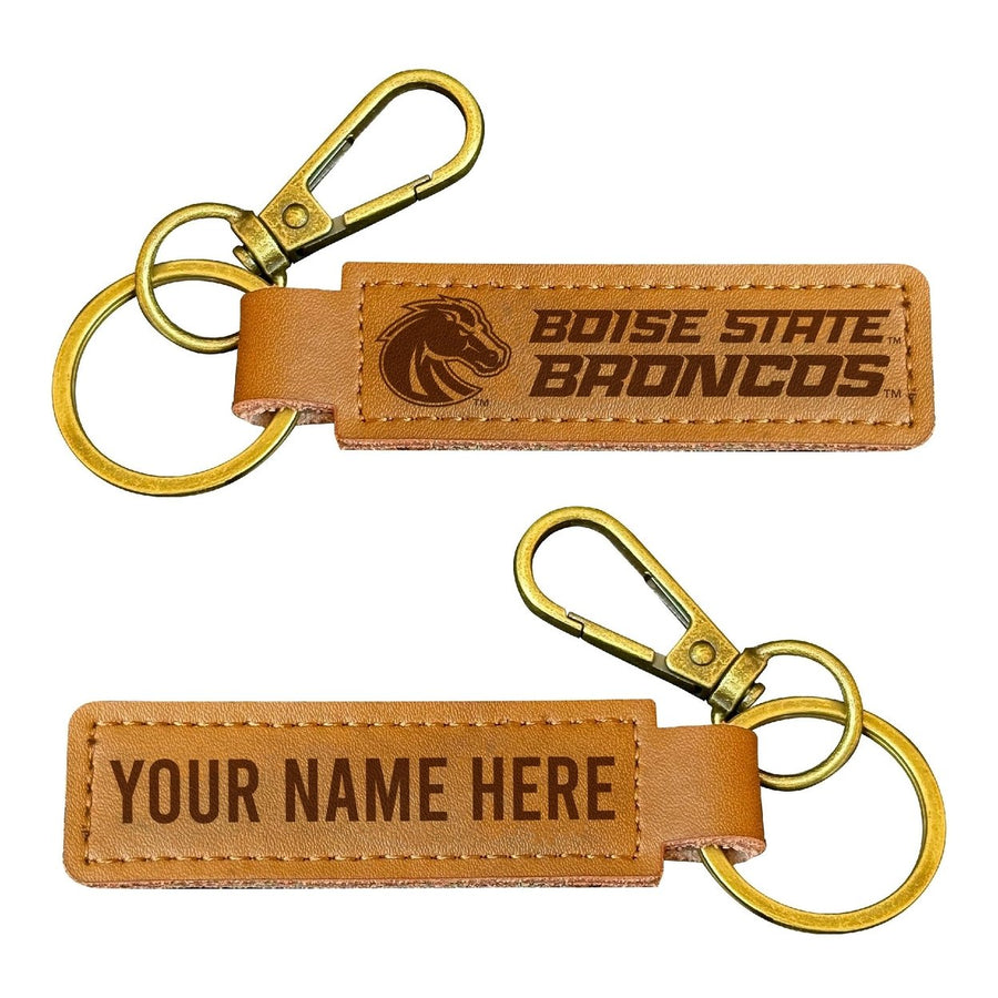 Boise State Broncos Customizable Leather Keychain 3.25" Long Officially Licensed Collegiate Product Image 1