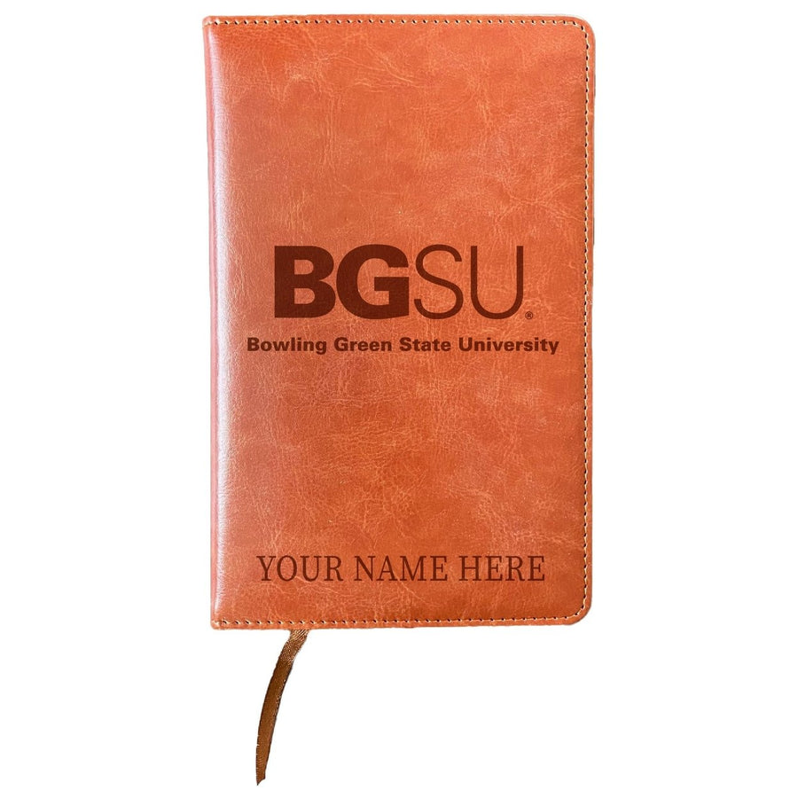 Bowling Green Falcons Customizable Engraved 8" x 5" Leather Journal Officially Licensed Collegiate Product Image 1