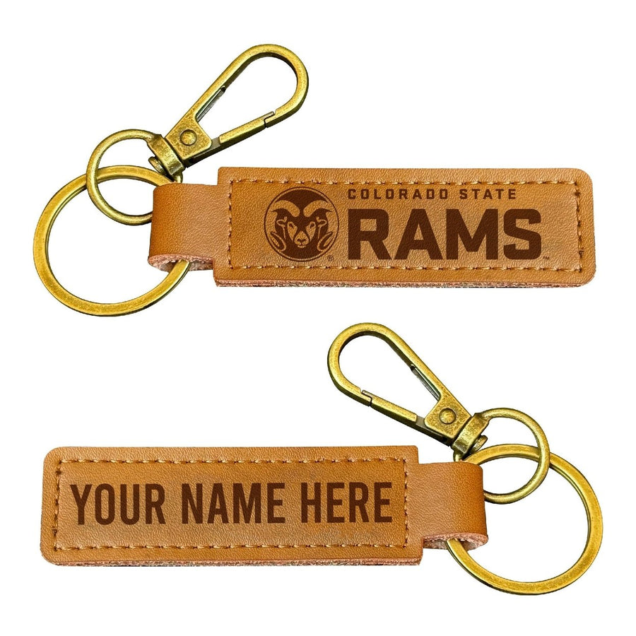 Colorado State Rams Customizable Leather Keychain 3.25" Long Officially Licensed Collegiate Product Image 1