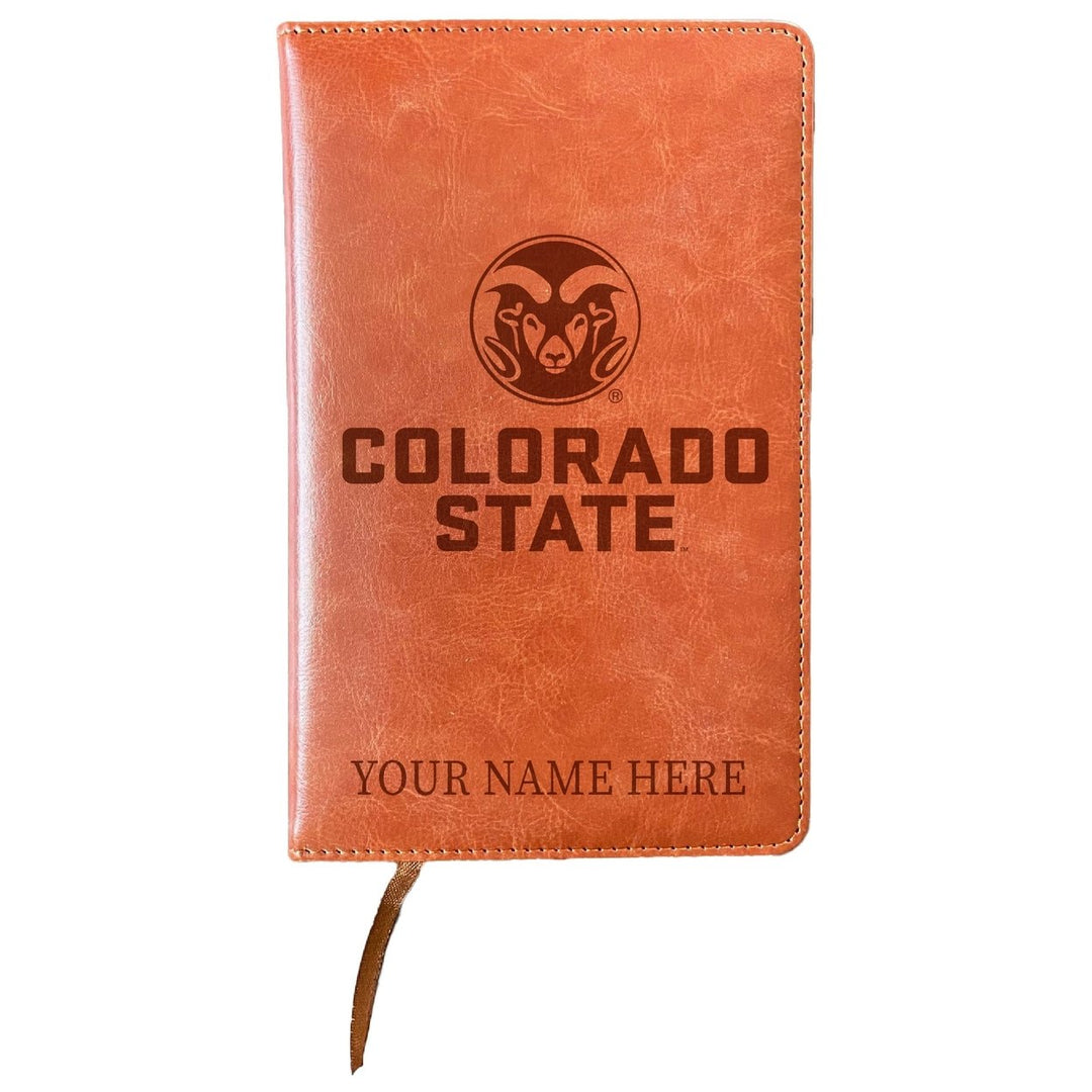 Colorado State Rams Customizable Engraved 8" x 5" Leather Journal Officially Licensed Collegiate Product Image 1