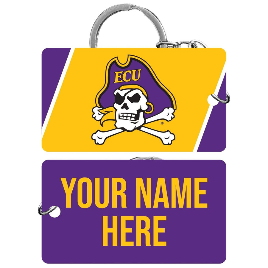 East Carolina Pirates Customizable Acrylic Keychain 1.5" x 2.75" Officially Licensed Collegiate Product Image 1