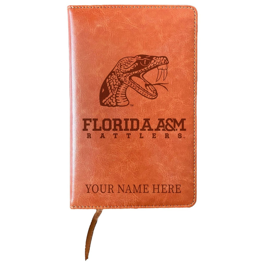 Florida AandM Rattlers Customizable Engraved 8" x 5" Leather Journal Officially Licensed Collegiate Product Image 1