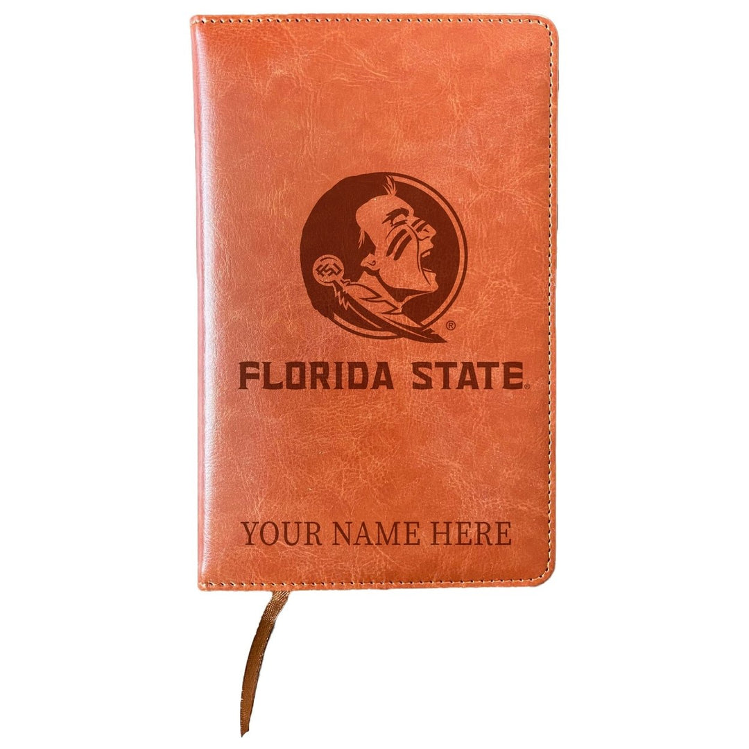 Florida State Seminoles Customizable Engraved 8" x 5" Leather Journal Officially Licensed Collegiate Product Image 1