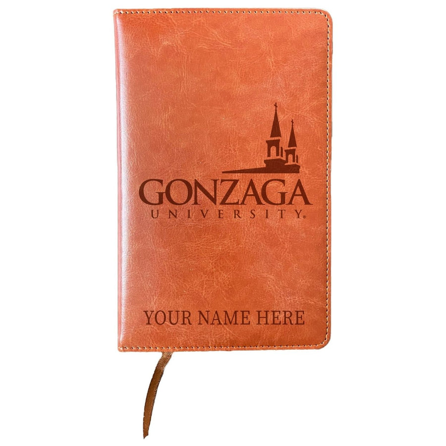 Gonzaga Bulldogs Customizable Engraved 8" x 5" Leather Journal Officially Licensed Collegiate Product Image 1