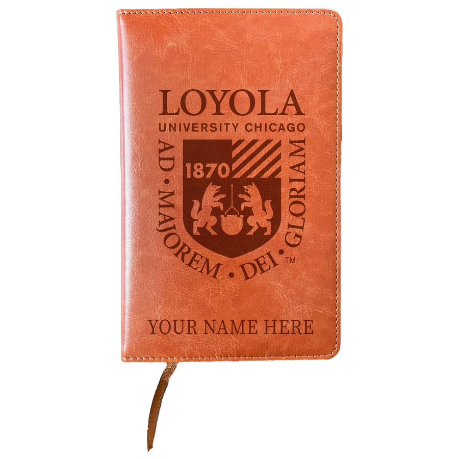 Loyola University Ramblers Customizable Engraved 8" x 5" Leather Journal Officially Licensed Collegiate Product Image 1