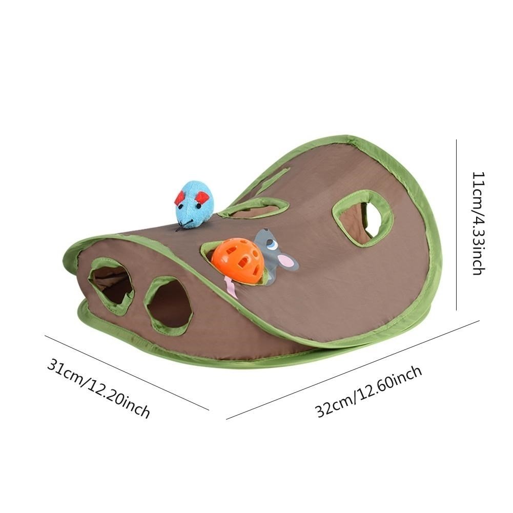 Interactive Cat Toy Hide and Seek Tunnel 9 Holes Foldable Mouse Hunt Game Image 6