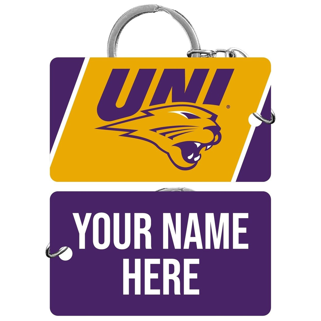 Northern Iowa Panthers Customizable Acrylic Keychain 1.5" x 2.75" Officially Licensed Collegiate Product Image 1