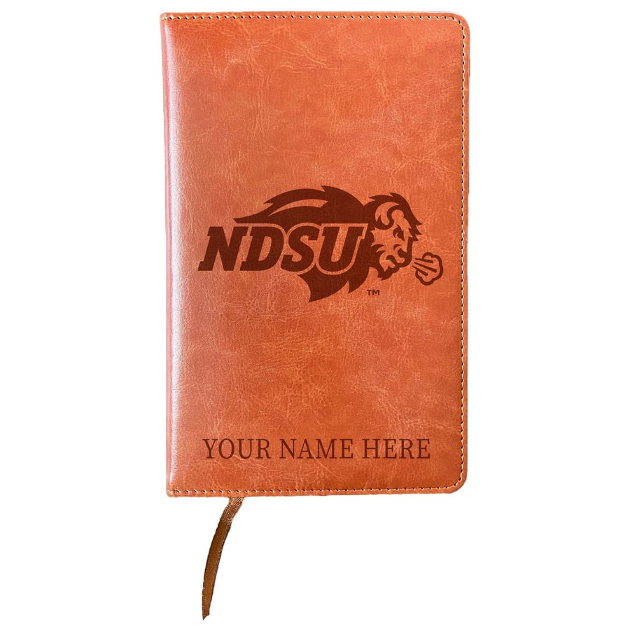 North Dakota State Bison Customizable Engraved 8" x 5" Leather Journal Officially Licensed Collegiate Product Image 1