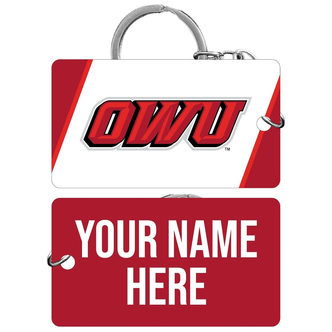 Ohio Wesleyan University Customizable Acrylic Keychain 1.5" x 2.75" Officially Licensed Collegiate Product Image 1