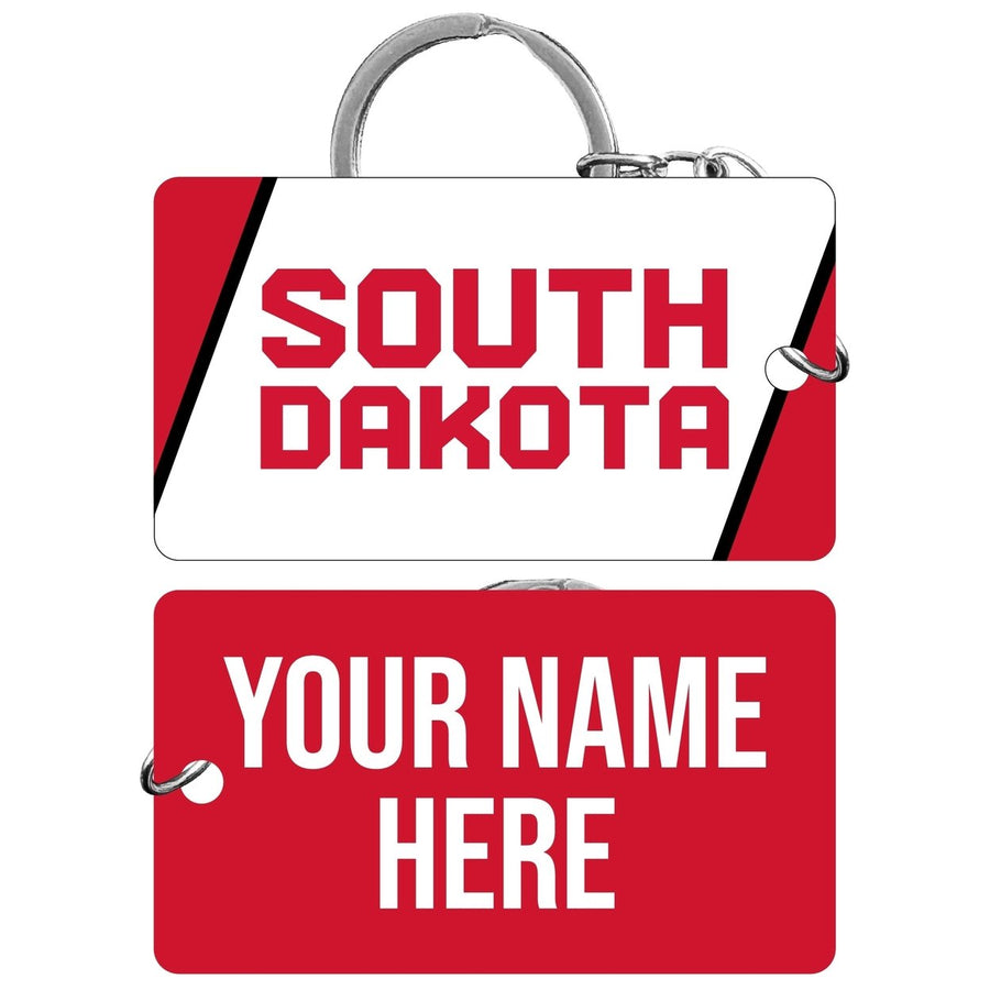 South Dakota Coyotes Customizable Acrylic Keychain 1.5" x 2.75" Officially Licensed Collegiate Product Image 1