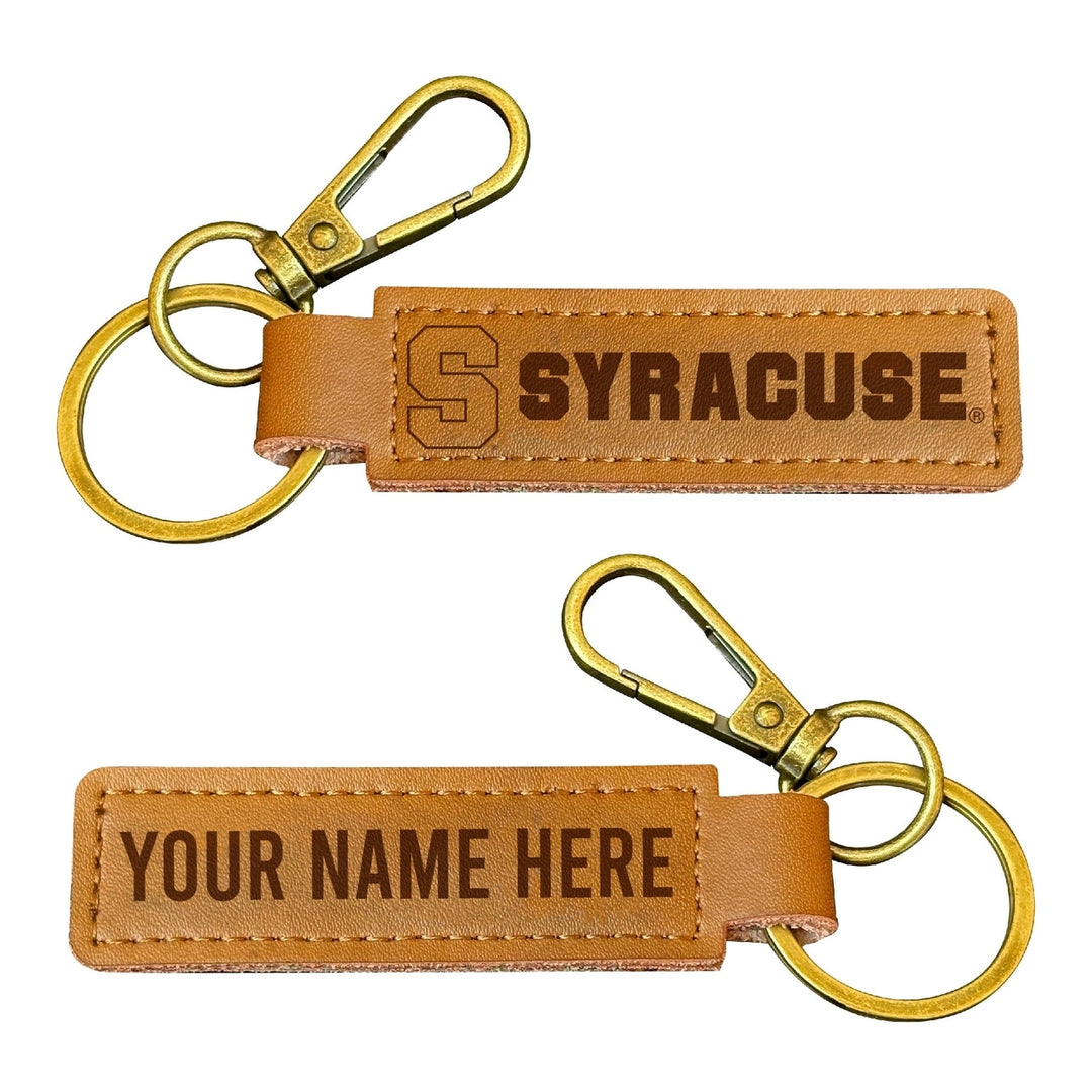 Syracuse Orange Customizable Leather Keychain 3.25" Long Officially Licensed Collegiate Product Image 1