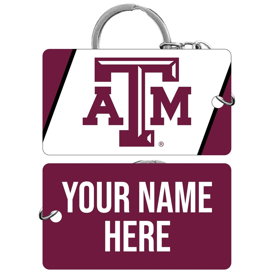 Texas AandM Aggies Customizable Acrylic Keychain 1.5" x 2.75" Officially Licensed Collegiate Product Image 1