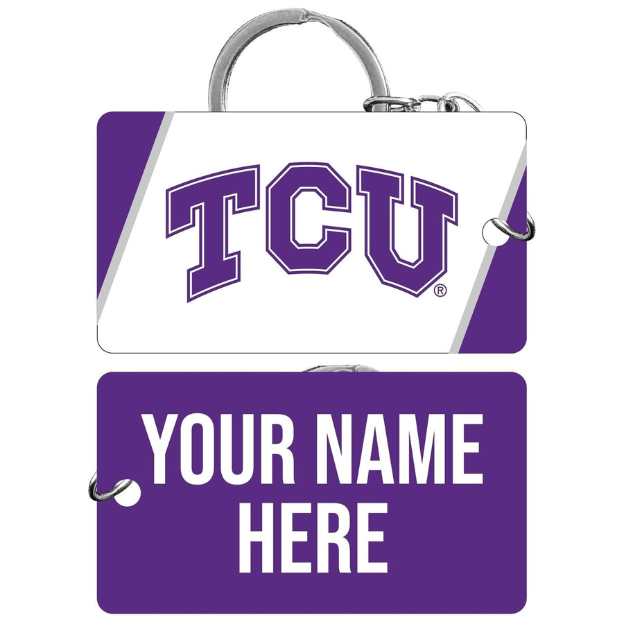 Texas Christian University Customizable Acrylic Keychain 1.5" x 2.75" Officially Licensed Collegiate Product Image 1