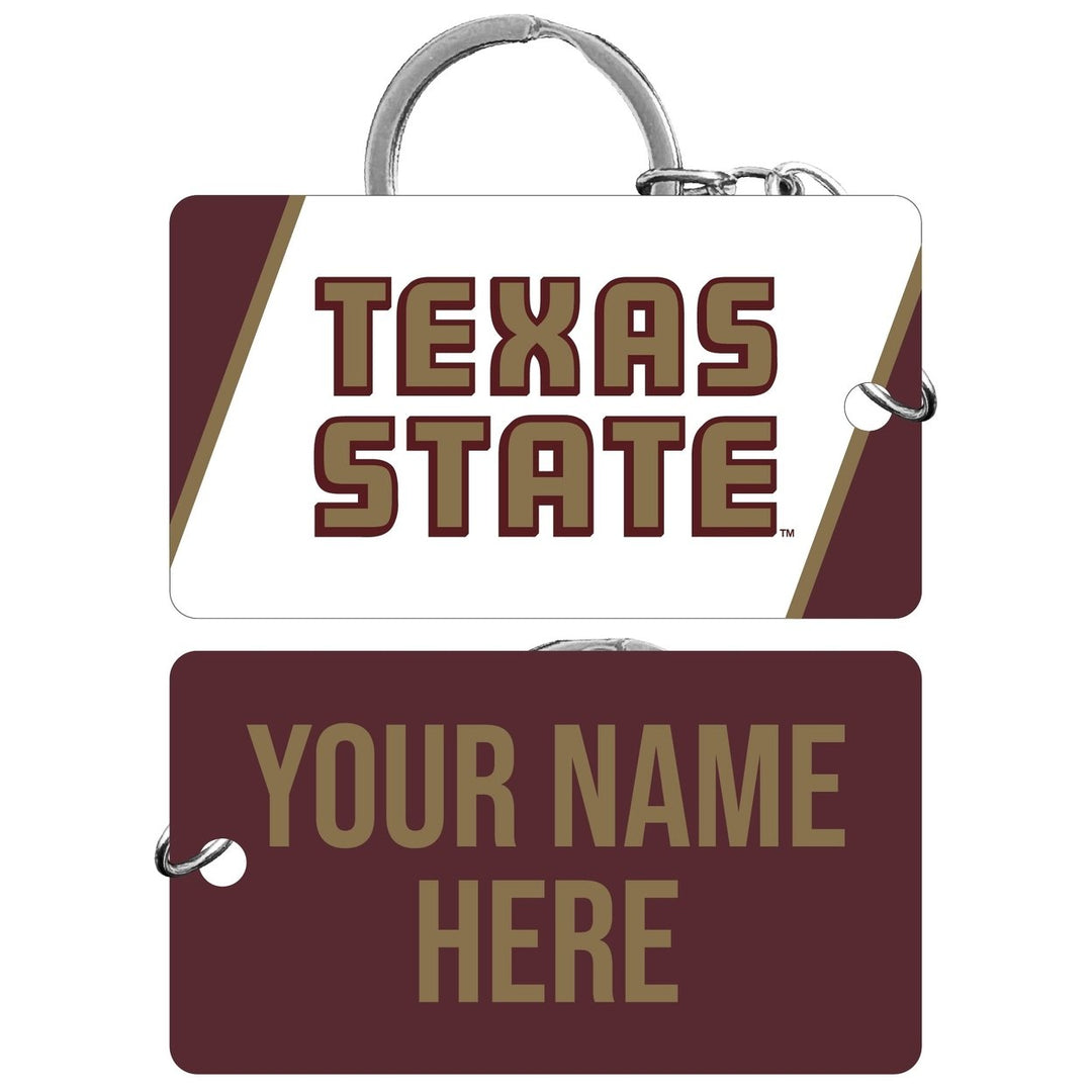 Texas State Bobcats Customizable Acrylic Keychain 1.5" x 2.75" Officially Licensed Collegiate Product Image 1