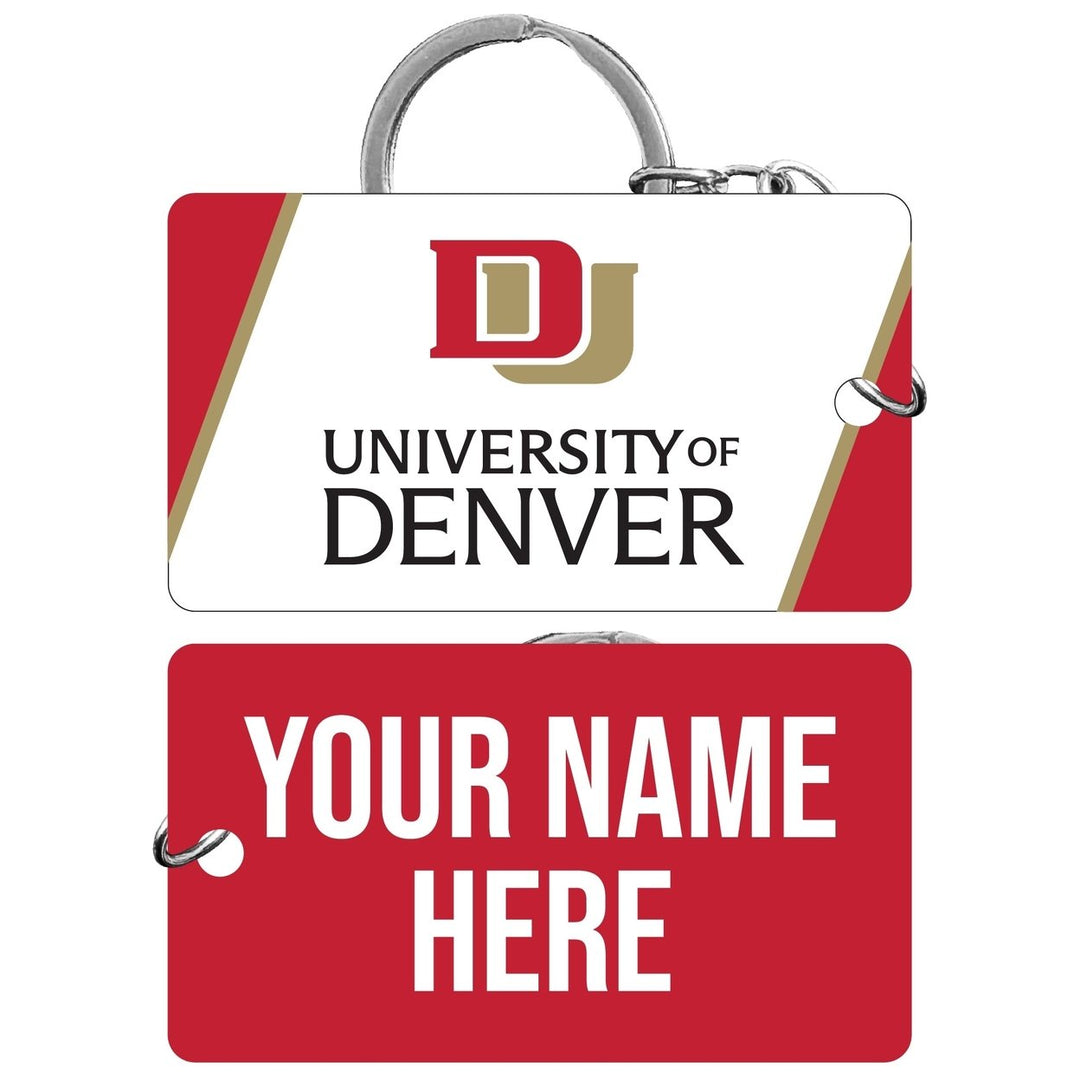 University of Denver Pioneers Customizable Acrylic Keychain 1.5" x 2.75" Officially Licensed Collegiate Product Image 1