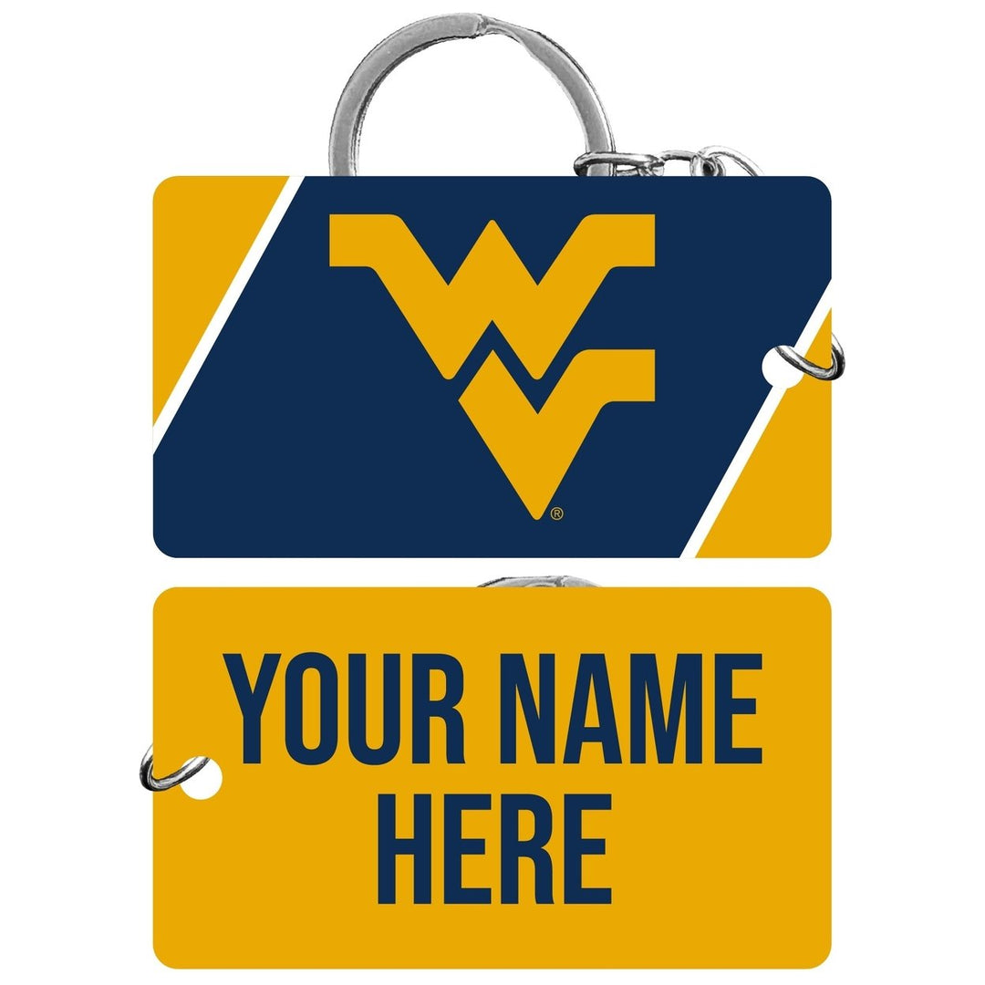 West Virginia Mountaineers Customizable Acrylic Keychain 1.5" x 2.75" Officially Licensed Collegiate Product Image 1