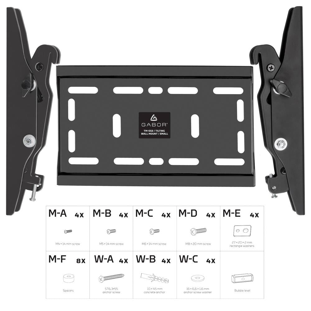 Gabor Tilting TV Wall Mount for 15-40 inch TVs VESA 75x75 200x200 110 lb Capacity Image 7