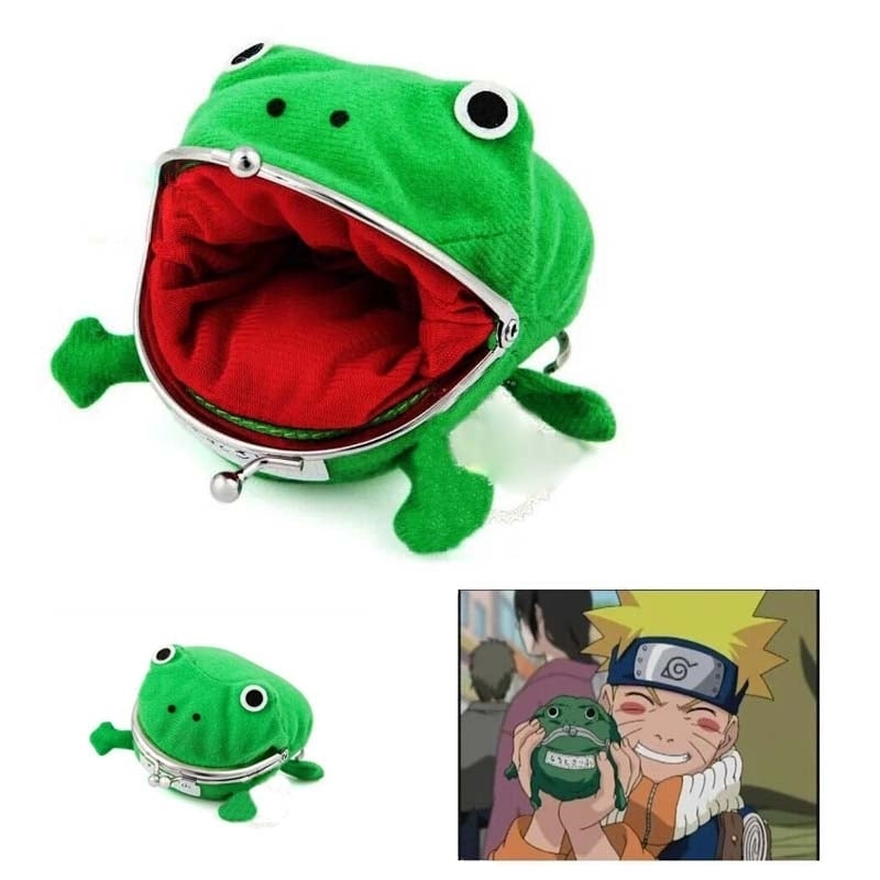 Uzumaki Anime Naruto Cosplay Frog Shape Coin Purse Wallet Soft Furry Plush Image 1