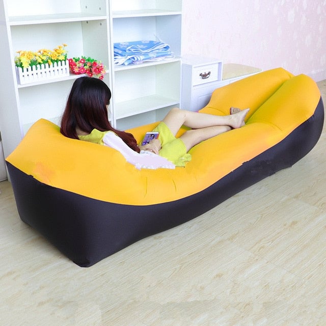 Trend Outdoor Products Fast Infaltable Air Sofa Bed Good Quality Sleeping Bag Inflatable Air Bag Lazy bag Beach Sofa Image 3