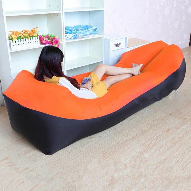 Trend Outdoor Products Fast Infaltable Air Sofa Bed Good Quality Sleeping Bag Inflatable Air Bag Lazy bag Beach Sofa Image 4