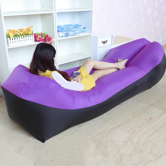 Trend Outdoor Products Fast Infaltable Air Sofa Bed Good Quality Sleeping Bag Inflatable Air Bag Lazy bag Beach Sofa Image 4