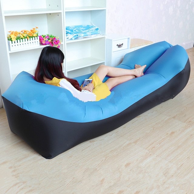 Trend Outdoor Products Fast Infaltable Air Sofa Bed Good Quality Sleeping Bag Inflatable Air Bag Lazy bag Beach Sofa Image 1