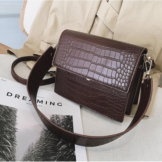 Womens Designer Luxury Handbag 2020 Fashion fine PU Leather Women Handbags Crocodile pattern Shoulder Messenger Bag Image 4