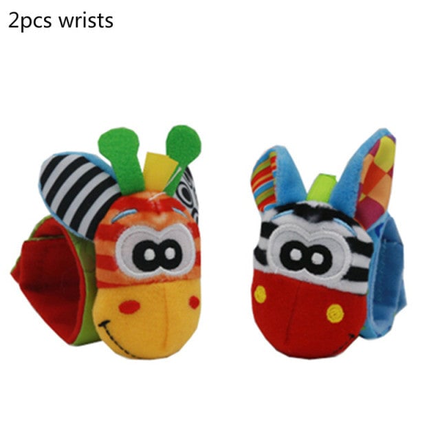 Infant Baby Kids Socks Wrist Rattle Set Plush Toys Foot Socks Image 6