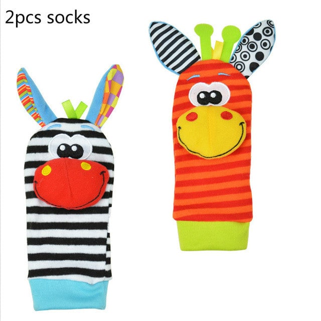 Infant Baby Kids Socks Wrist Rattle Set Plush Toys Foot Socks Image 7