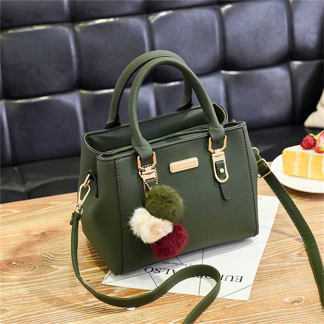 Luxury Handbag Women Bags Women Hairball Shoulder Bag Ladies Hand Bags Vintage Leather Messenger Bag Female Hand Bolso Image 4