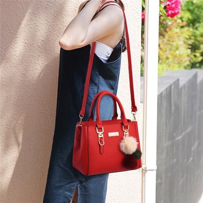 Luxury Handbag Women Bags Women Hairball Shoulder Bag Ladies Hand Bags Vintage Leather Messenger Bag Female Hand Bolso Image 12