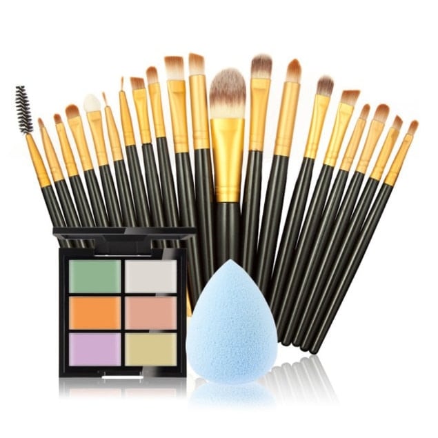 makeup brushes Set +6 Colors Concealer Palette maquiagem Puff Face Contour concealer Cosmetic Make Up Tools Brushes for Image 2