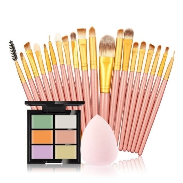 makeup brushes Set +6 Colors Concealer Palette maquiagem Puff Face Contour concealer Cosmetic Make Up Tools Brushes for Image 3